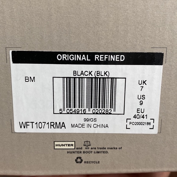 Original Refined Hunter Boot Size 9 - Picture 8 of 8